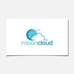 MOON AND CLOUD LOGO DESIGN VECTOR