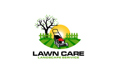 Illustration vector graphic of lawn care, landscape, grass concept logo design template-01