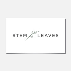 STEM AND LEAVES LOGO DESIGN VECTOR.