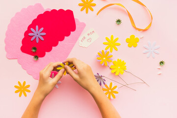 Valentine's Day, Mother's Day, 8 March. Step-by-step instructions for making a postcard for a...