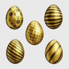 Golden Egg with pattern set,vector,illustration