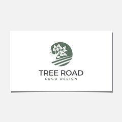 TREE ROAD LOGO DESIGN VECTOR
