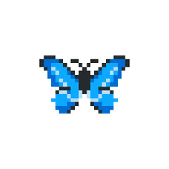 8 bit pixel butterfly vector. 