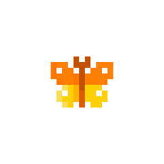 8 bit pixel butterfly vector. 