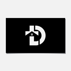 TD OR DT HOUSE LOGO DESIGN VECTOR