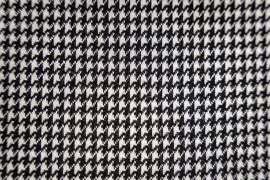 Houndstooth black and white checks pattern textile texture background