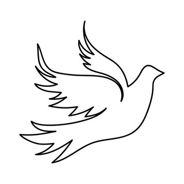 One single line drawing of adorable dove bird for logo identity. Continuous line draw design graphic vector illustration