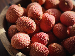 close up of lychee fruit