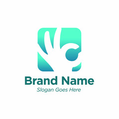 OK or Perfect hand sign logo 