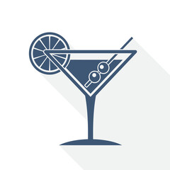 Simple editable alcohol drink vector icon, flat design glass concept illustration easy to edit