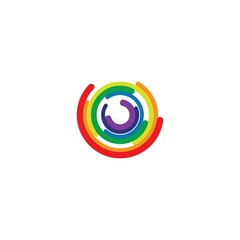 Rainbow icon logo vector template