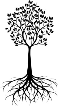 Tree With Leaves Silhouettes Tree With Leaves SVG EPS PNG