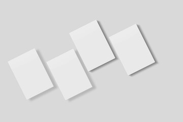 Blank paper for mockup. 3D Render.	