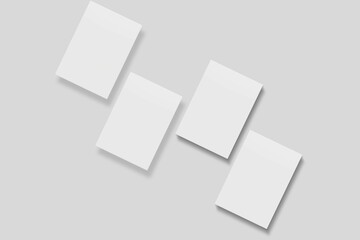 Blank paper for mockup. 3D Render.	