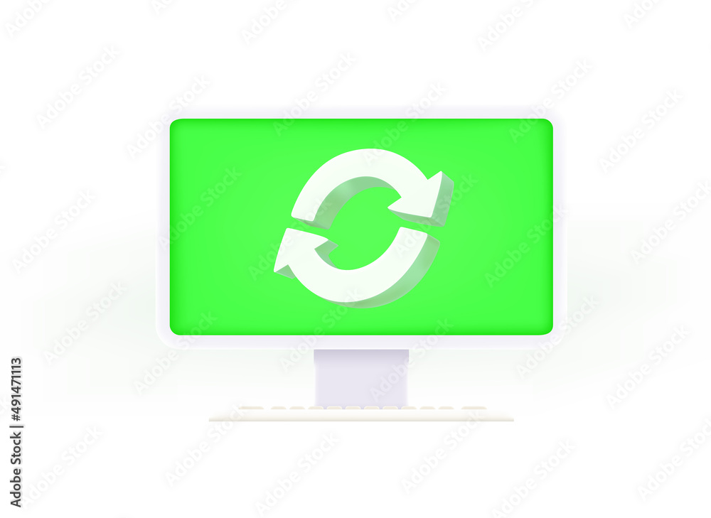 Poster Upgrading computer system concept. 3d vector illustration