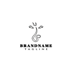 lord ganesh logo cartoon icon design template black isolated vector illustration