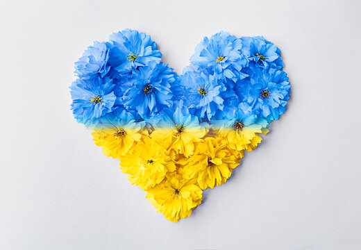 Flower Heart In Ukraine Flag - Powered by Adobe