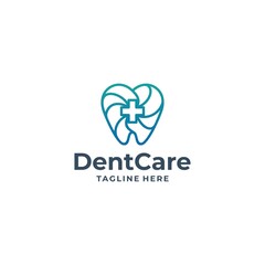 Dental Care logo design, medical clinical vector illustration