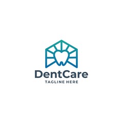 Fototapeta premium Dental Care logo design, medical clinical vector illustration