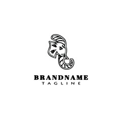 lord ganesh logo cartoon icon design template black isolated vector illustration