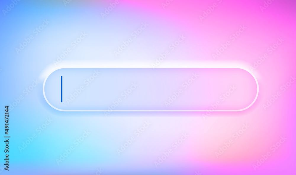 Aufkleber search tab. 3d vector illustration with holographic effect