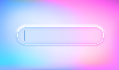 Search tab. 3d vector illustration with holographic effect