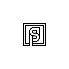 letter s p logo vector line template