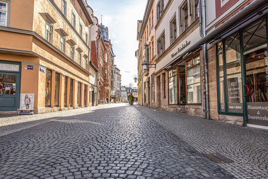 Weimar, Thuringia, Germany, 2022 Feb 21th: City impressions of weimar in winter