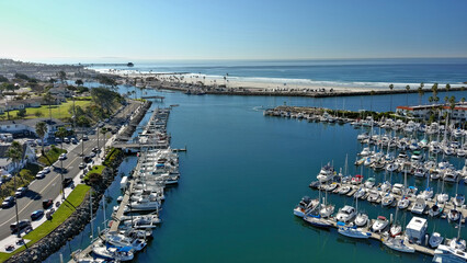 Sailboats at Oceanside Harbor, California