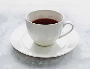 a cup of coffee, isolate on white background