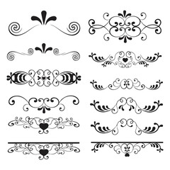 set of arabesques, graphic elements, floral decoration