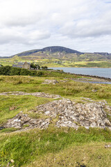 Staffin Bay on the north east coast of the Isle of Skye, Highland, Scotland UK.