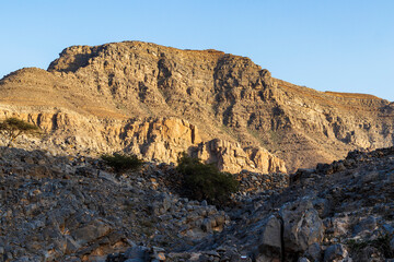 Landscape shot of the mountains in bright day. Nature