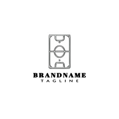 soccer field logo icon design template vector illustration