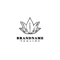 lotus logo cartoon icon design template black isolated vector