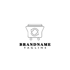 waste basket cartoon logo icon design template vector