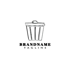 waste basket cartoon logo icon design template illustration