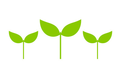 Plant seedlings green icons.