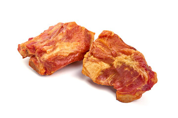 Smoked ribs, isolated on white background. High resolution image.