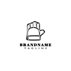 glove logo cartoon design template icon black isolated vector