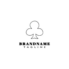 club playing card logo icon design template black isolated vector illustration