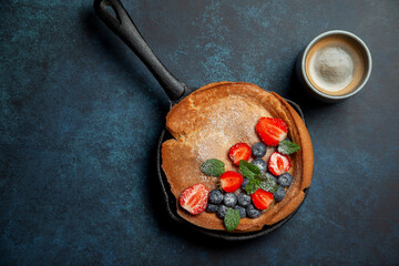 breakfast with dutch baby pancake - 491478139