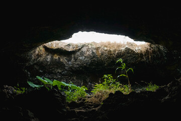 inside of a cave