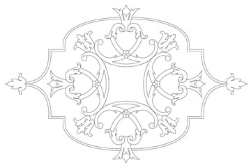 French ornament design illustration 