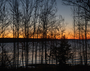 Sunset on over the bay in Maine 