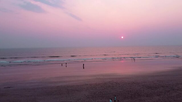 Aerial footage of Murud beach at Dapoli, located 200 kms from Pune on the West Coast of Maharashtra India.