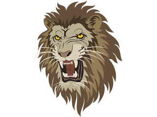 Lion roar face side solid color illustration tribal tattoo design 사자 일러스트 타투도안