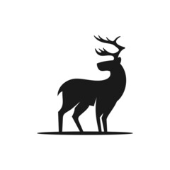 deer logo design vector template white background