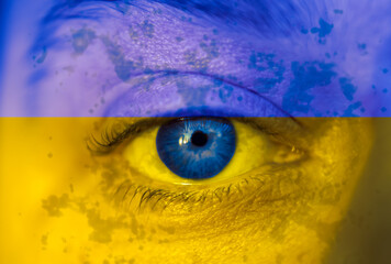 blaues Auge in Ukraine Farbe 