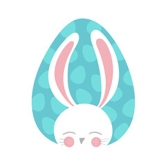 Easter bunny rabbit with Easter eggs, Vector EPS 10